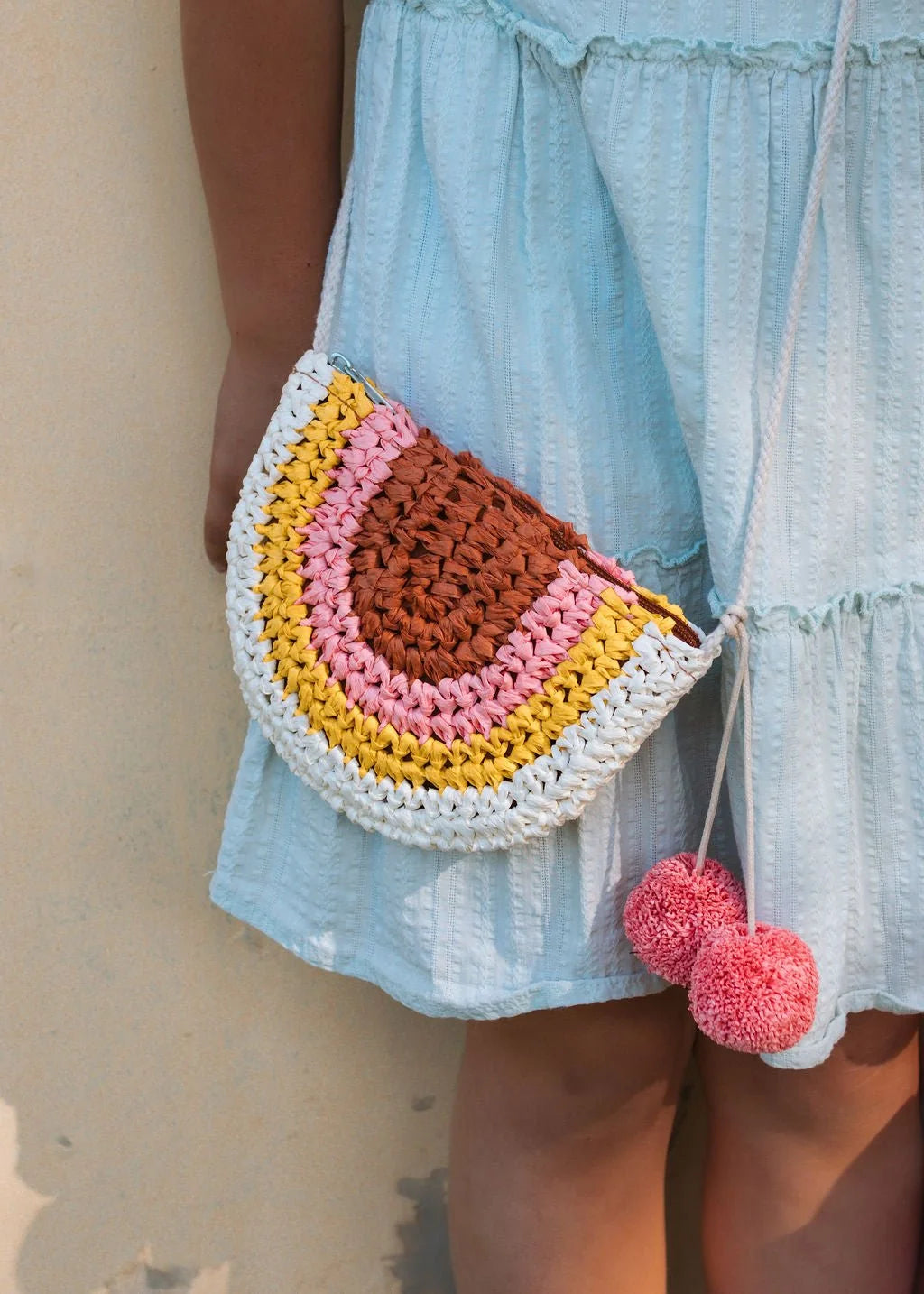 Acorn Natural Rainbow Straw Bag