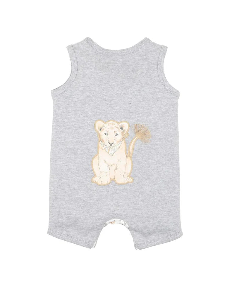 Bebe Ellis Print Lion Club Romper