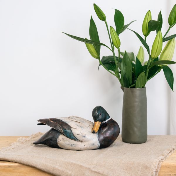 Mediterranean Markets Hand-Painted Resin Duck