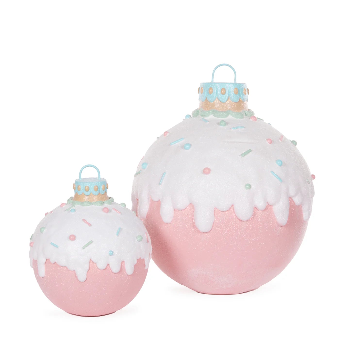 Holly & Ivy - Pastel Piped Bauble Decor - Two sizes