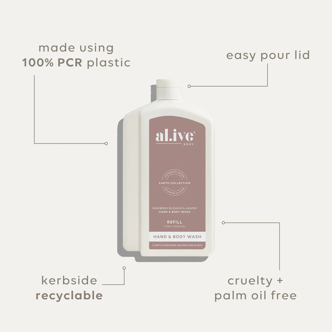 Al.ive Body 1L Wash Refill - Raspberry Blossom & Juniper