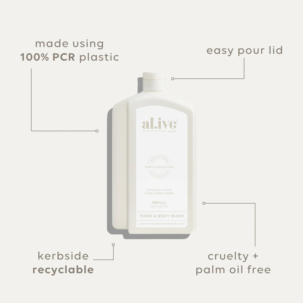 Al.ive Body 1L Wash Refill - Mango & Lychee