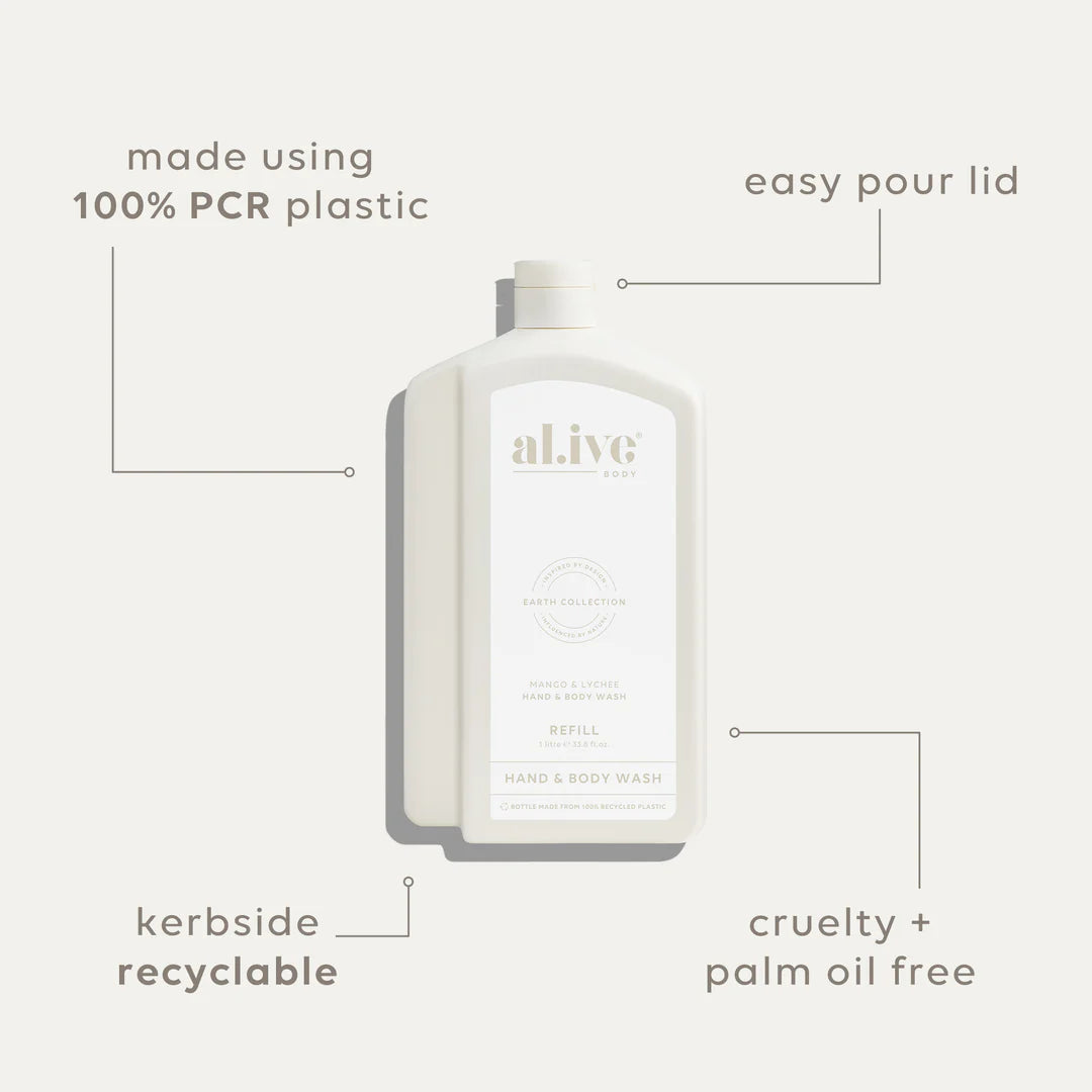 Al.ive Body 1L Wash Refill - Mango & Lychee