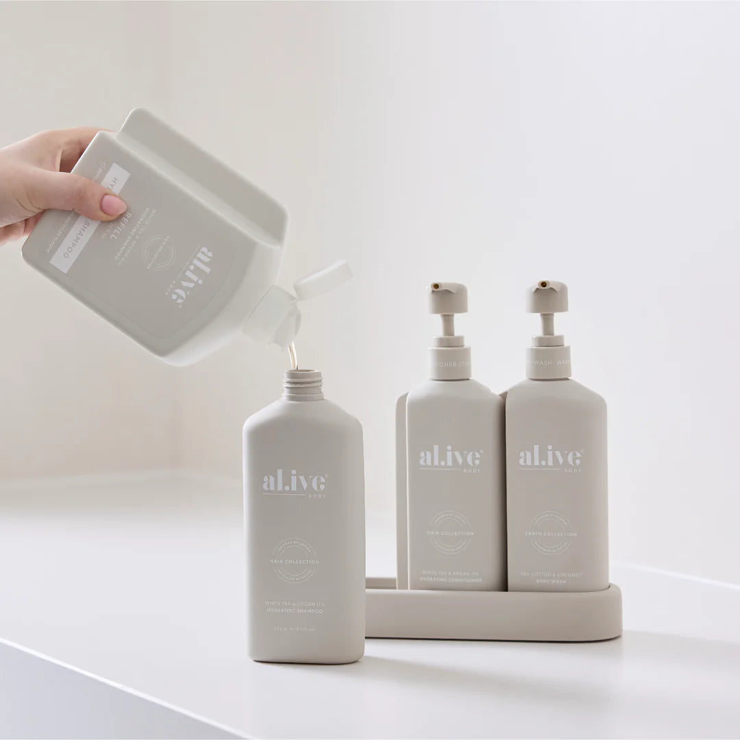 Al.ive Body 650ML Hydrating Shampoo Refill- White Tea & Argan Oil
