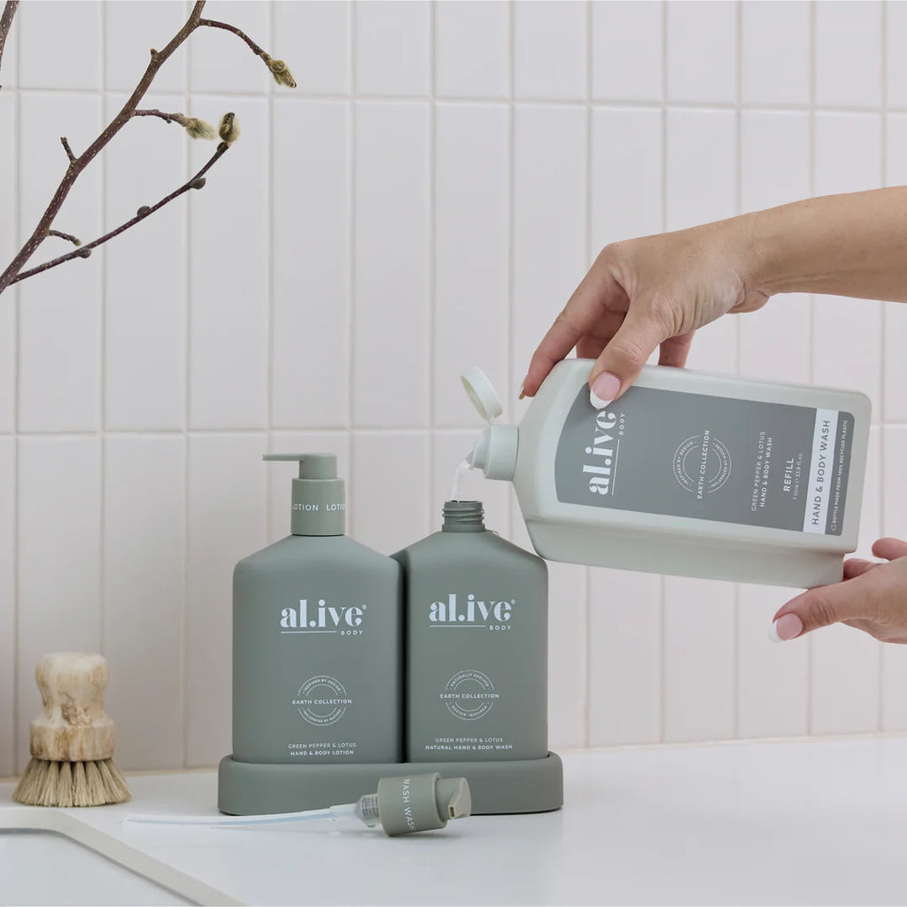 Al.ive Body 1L Wash Refill - Green Pepper & Lotus