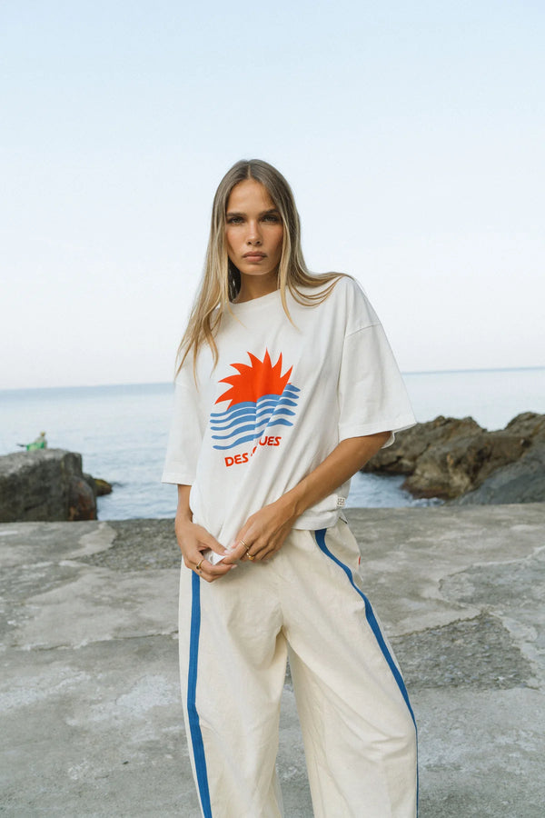 Araminta James Tropiques Oversized Tee Warm White
