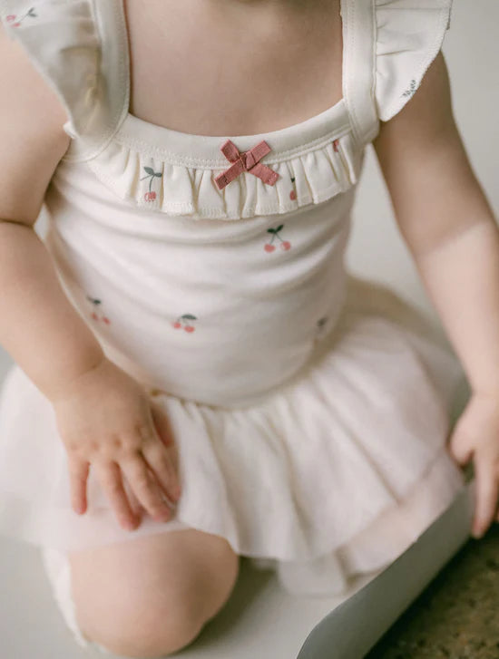 Aster & Oak Cherry Tutu Singlet Onesie