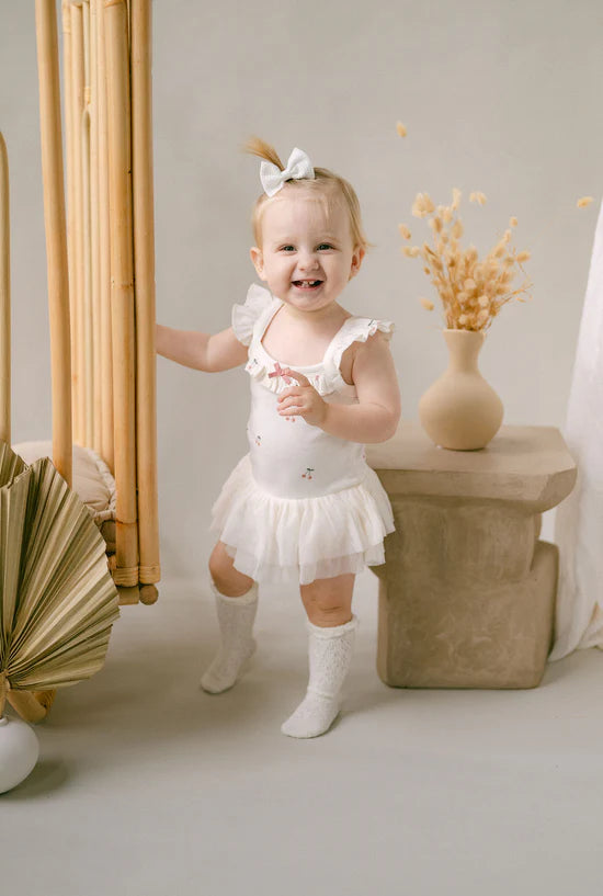 Aster & Oak Cherry Tutu Singlet Onesie
