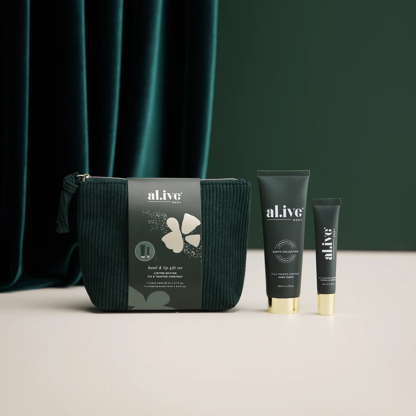 Al.ive - Hand & Lip Gift Set - Fig & Toasted Chestnut