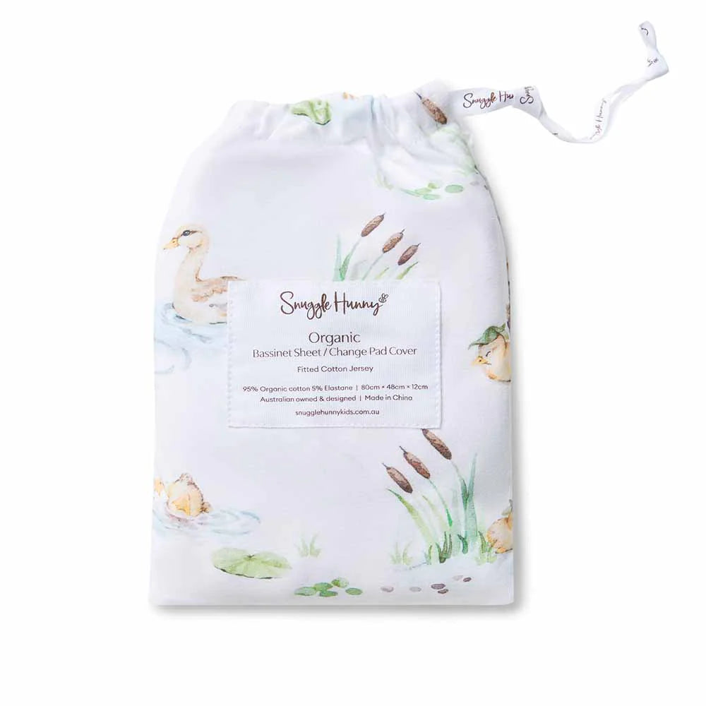 Snuggle Hunny Duck Pond Organic Bassinet Sheet / Change Pad Cover