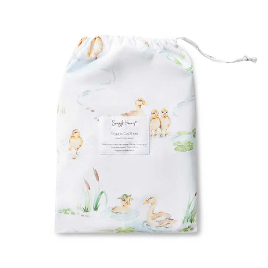 Snuggle Hunny Fitted Cot Sheet - Duckpond