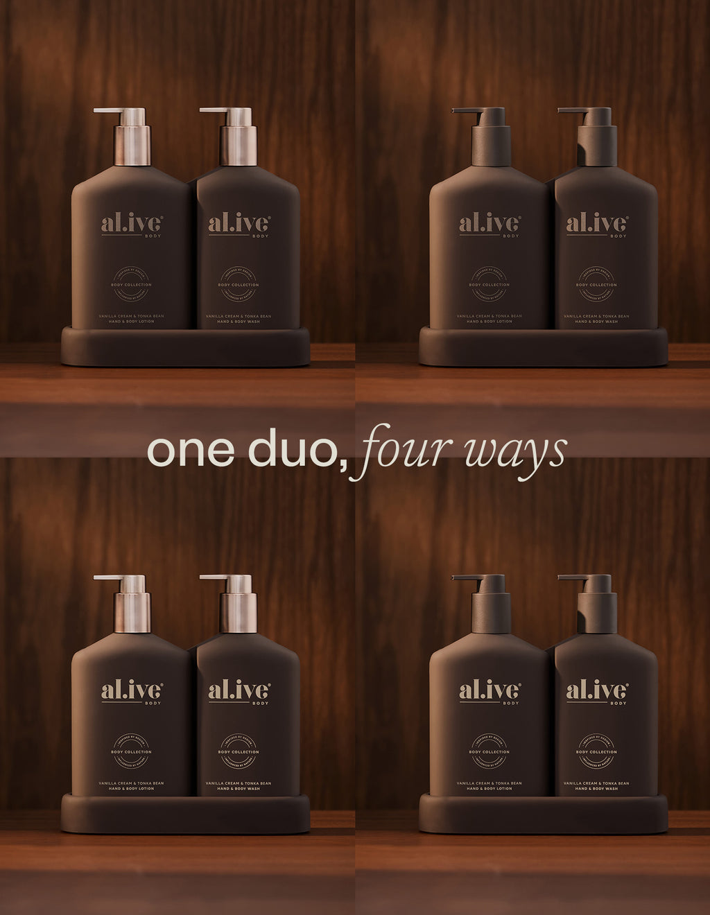 Al.ive Body Transformative Vanilla Cream & Tonka Bean Wash & Lotion Duo