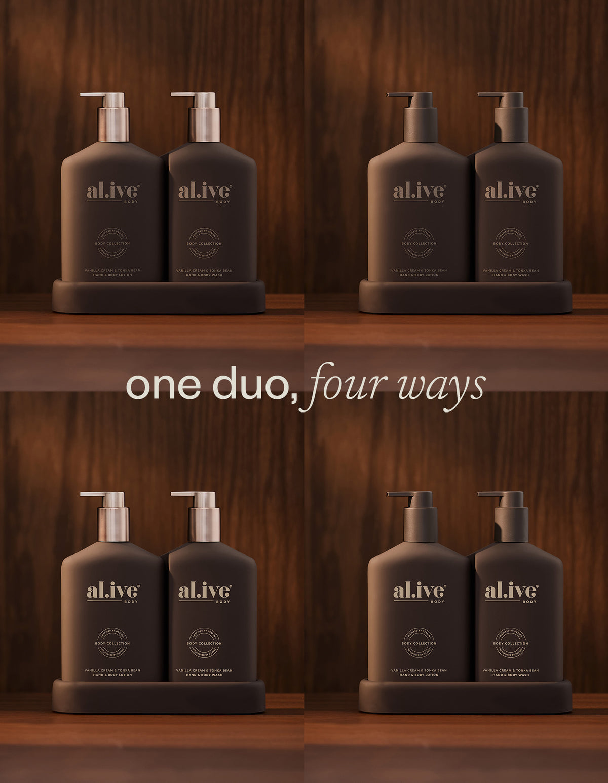Al.ive Body Transformative Vanilla Cream & Tonka Bean Wash & Lotion Duo