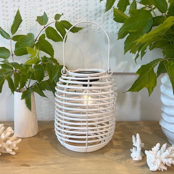 Mediterranean Markets Cali Solar Lantern white