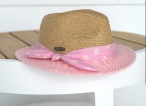 Sundaíse Laura Panama Hat Pink Brim 3-6Y
