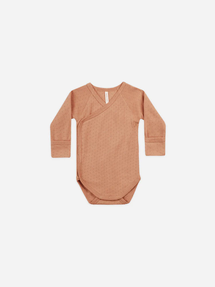 Quincy Mae Pointelle Side Snap Bodysuit || Melon