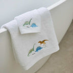 Jiggle & Giggle Dallying Dino Bath Towel & Face Washer in Organza Bag
