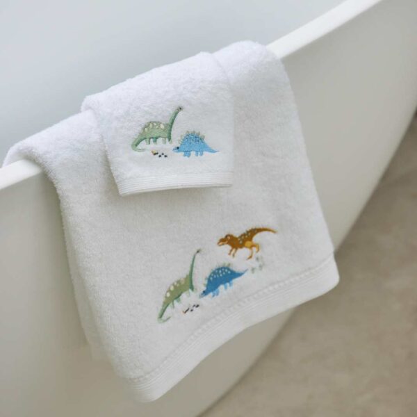 Jiggle & Giggle Dallying Dino Bath Towel & Face Washer in Organza Bag
