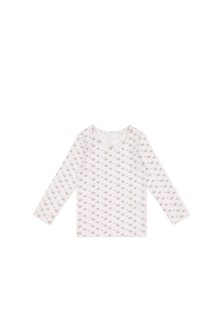 Jamie Kay Organic Cotton Long Sleeve Top - Rose Floral Pink