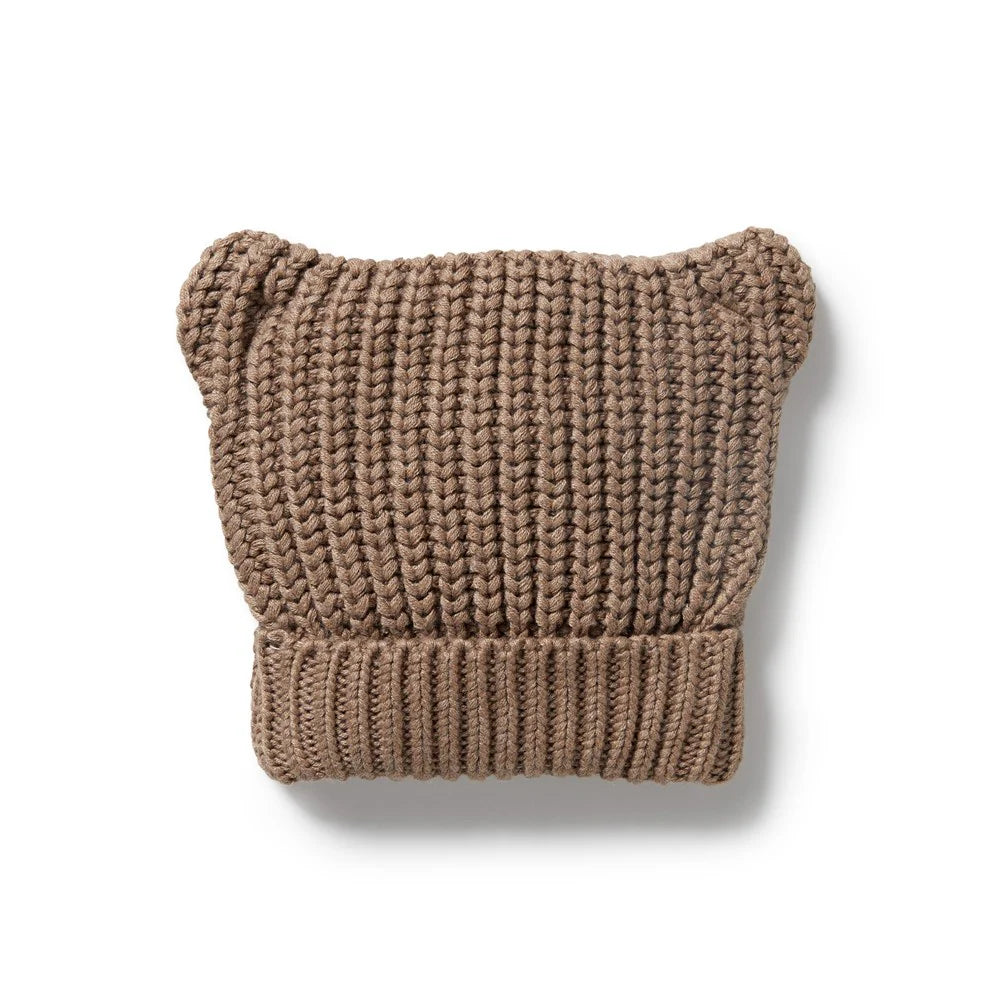 Wilson & Frenchy Coco Speckle Organic Knitted Bear Hat