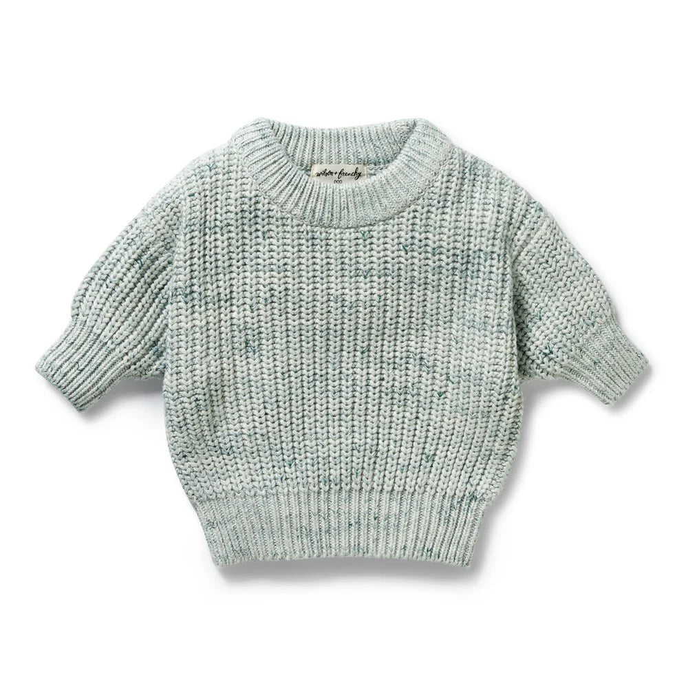 Wilson & Frenchy Moss Speckle Organic Knitted Jumper