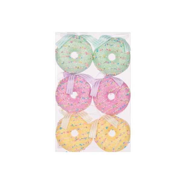 Holly & Ivy 6PK PASTEL HANGING DONUTS