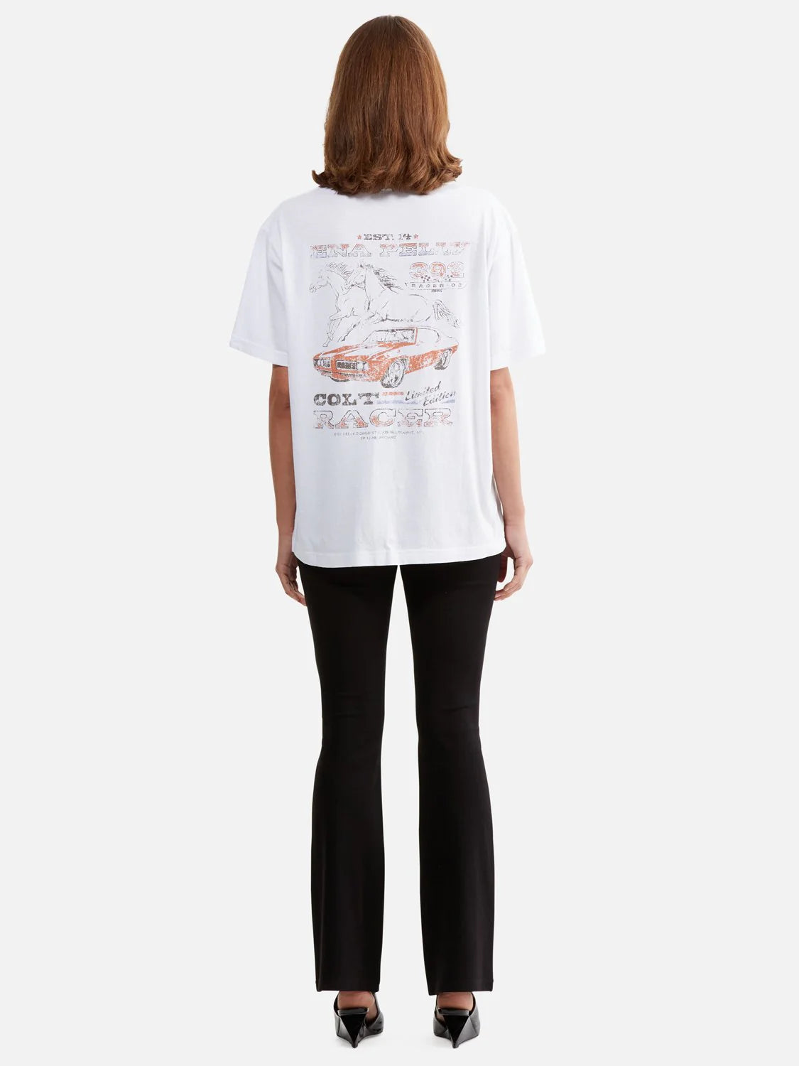 Ena Pelly Luna Oversized Tee Racer || Bright White