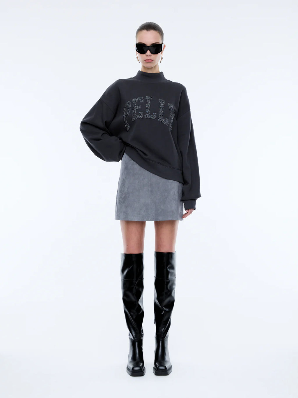 Ena Pelly Glitter Collegiate Sweatshirt