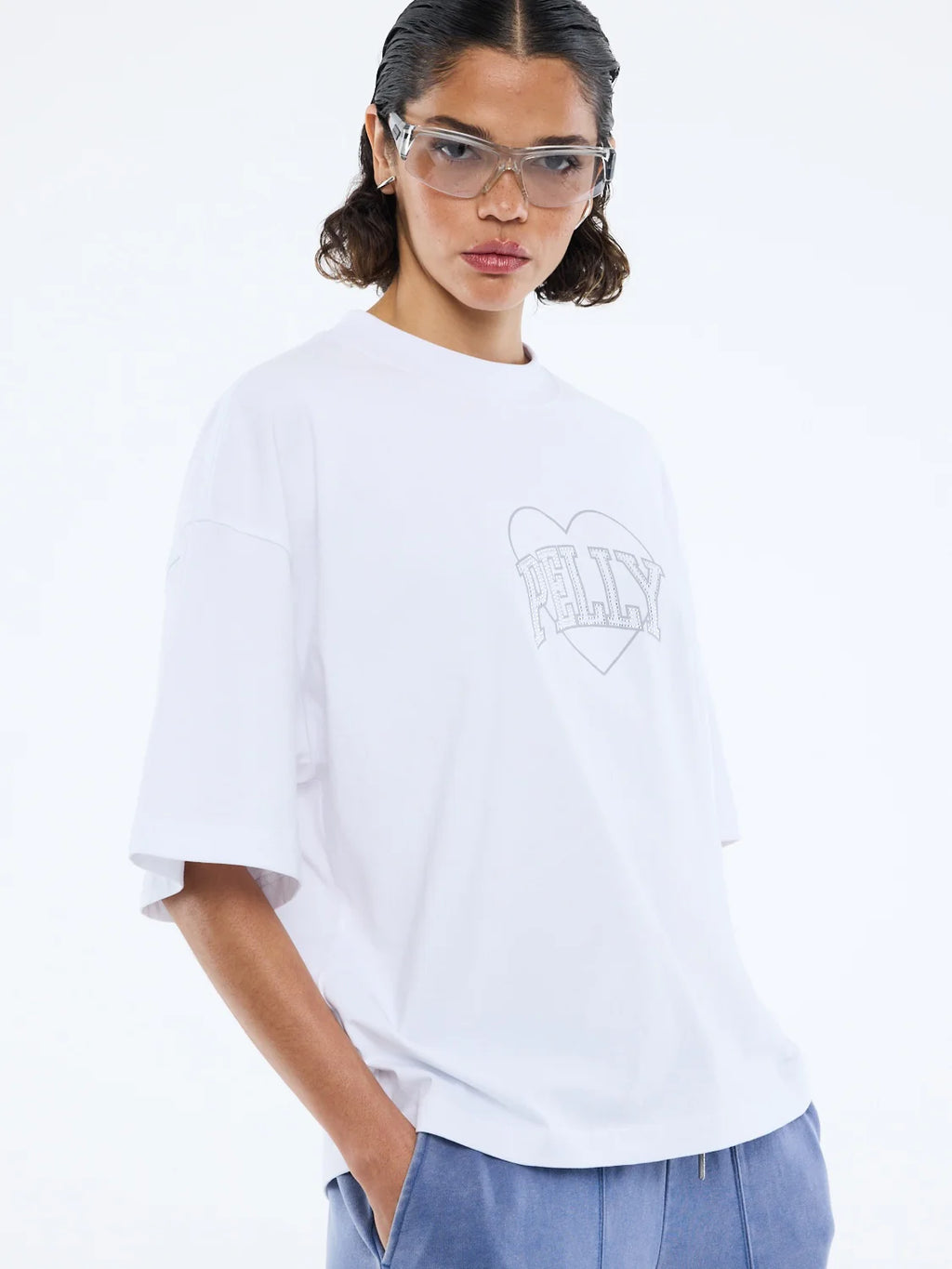 Ena Pelly Rhinestone Logo Tee