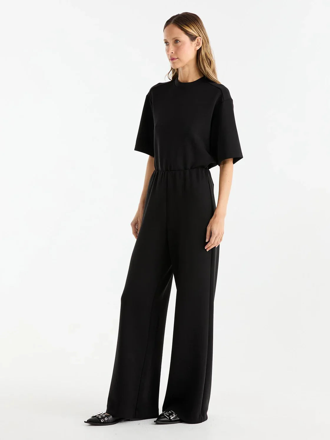 Ena Pelly Alessa Relaxed Soft Jersey Pant - Black