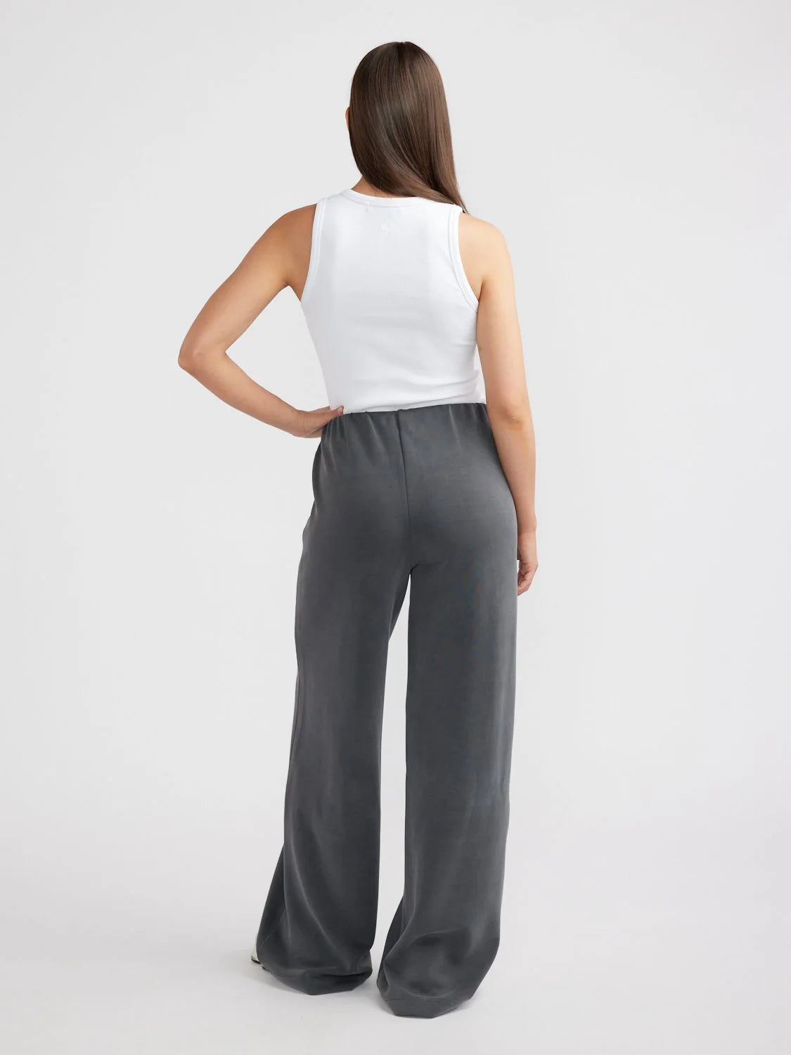ENA PELLY- Alessa Relaxed Soft Jersey Pant  Charcoal