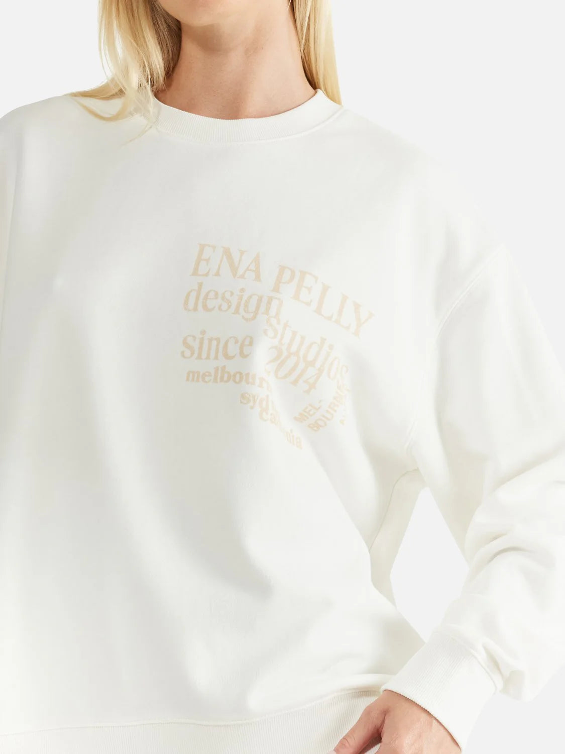 Ena Pelly City Logo Sweatshirt - Vintage White