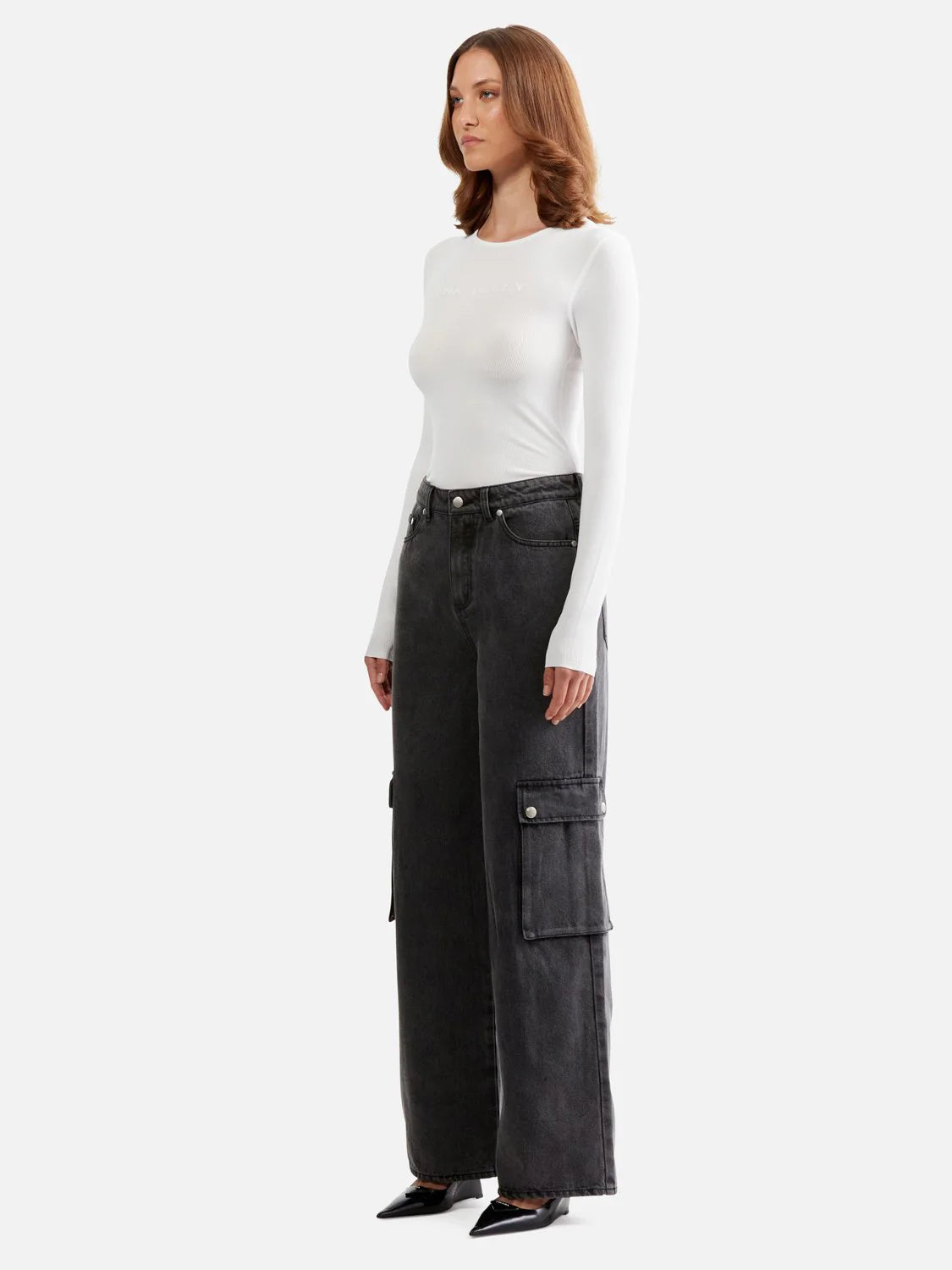 Ena Pelly Nova Demin Cargo Pant || Charcoal