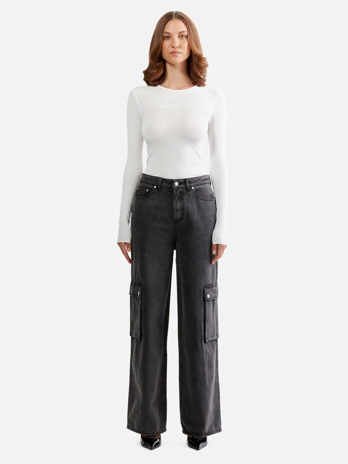 Ena Pelly Nova Demin Cargo Pant || Charcoal