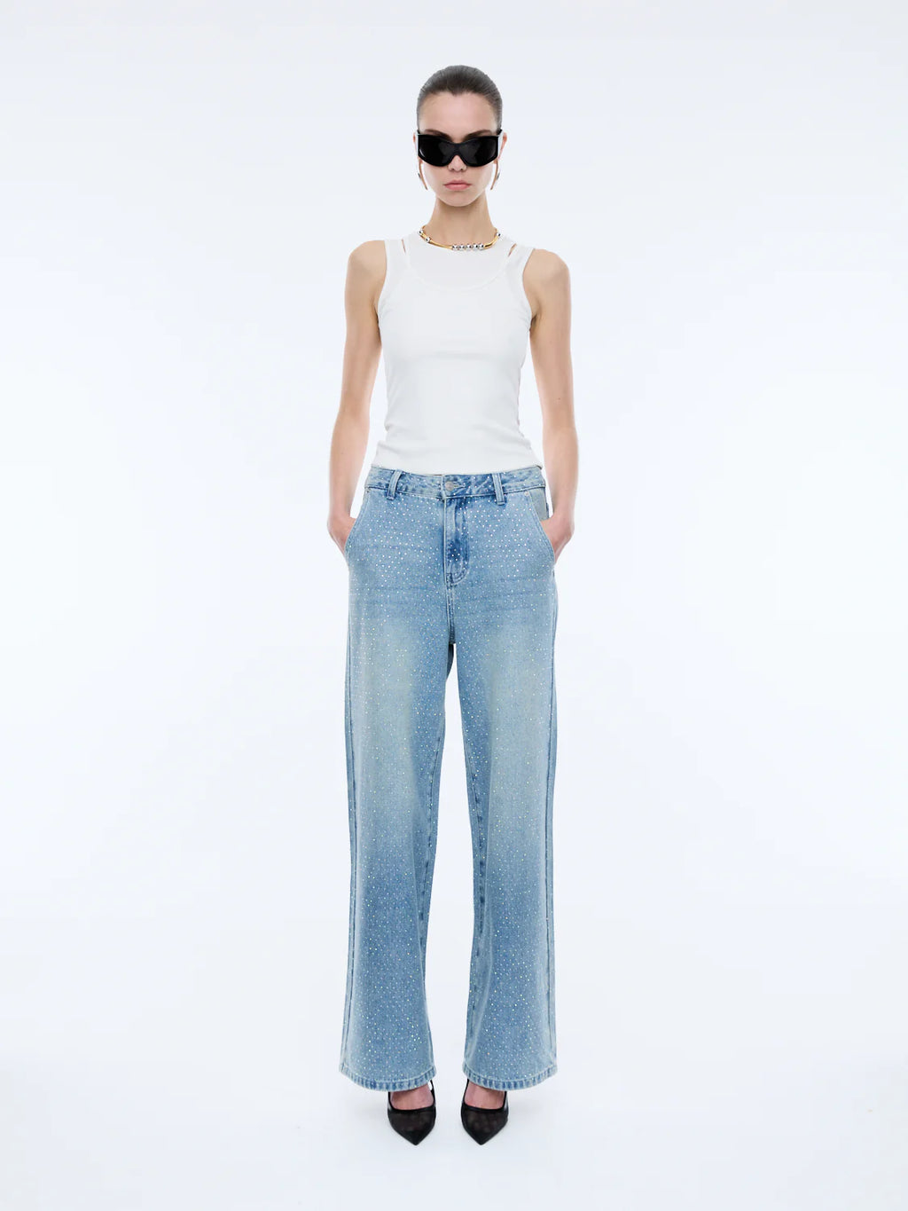 Ena Pelly Niki Embellished Denim Jean