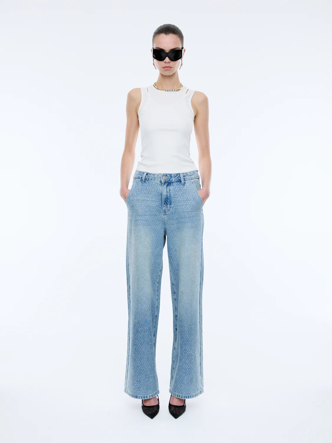 Ena Pelly Niki Embellished Denim Jean