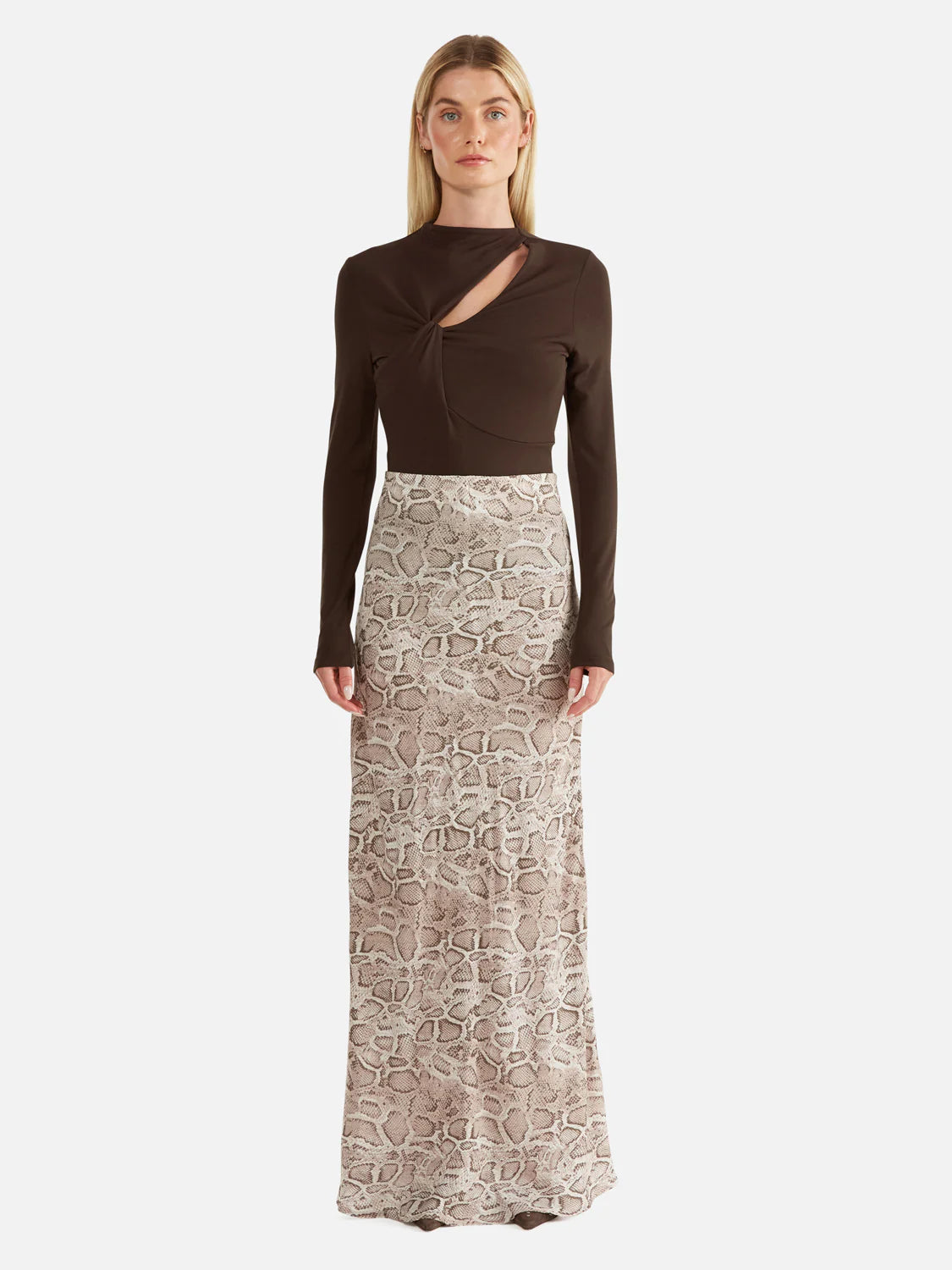 Ena Pelly Sadie Maxi Skirt - Snake Skin