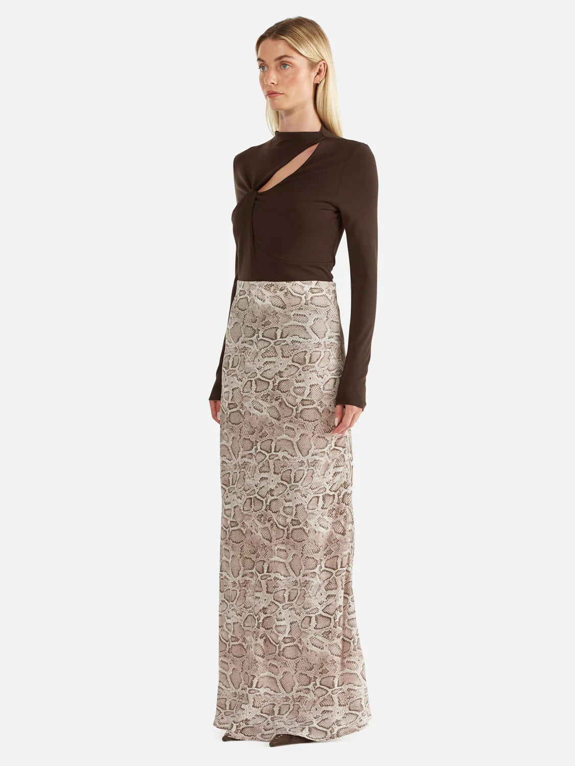 Snake skin maxi skirt discount