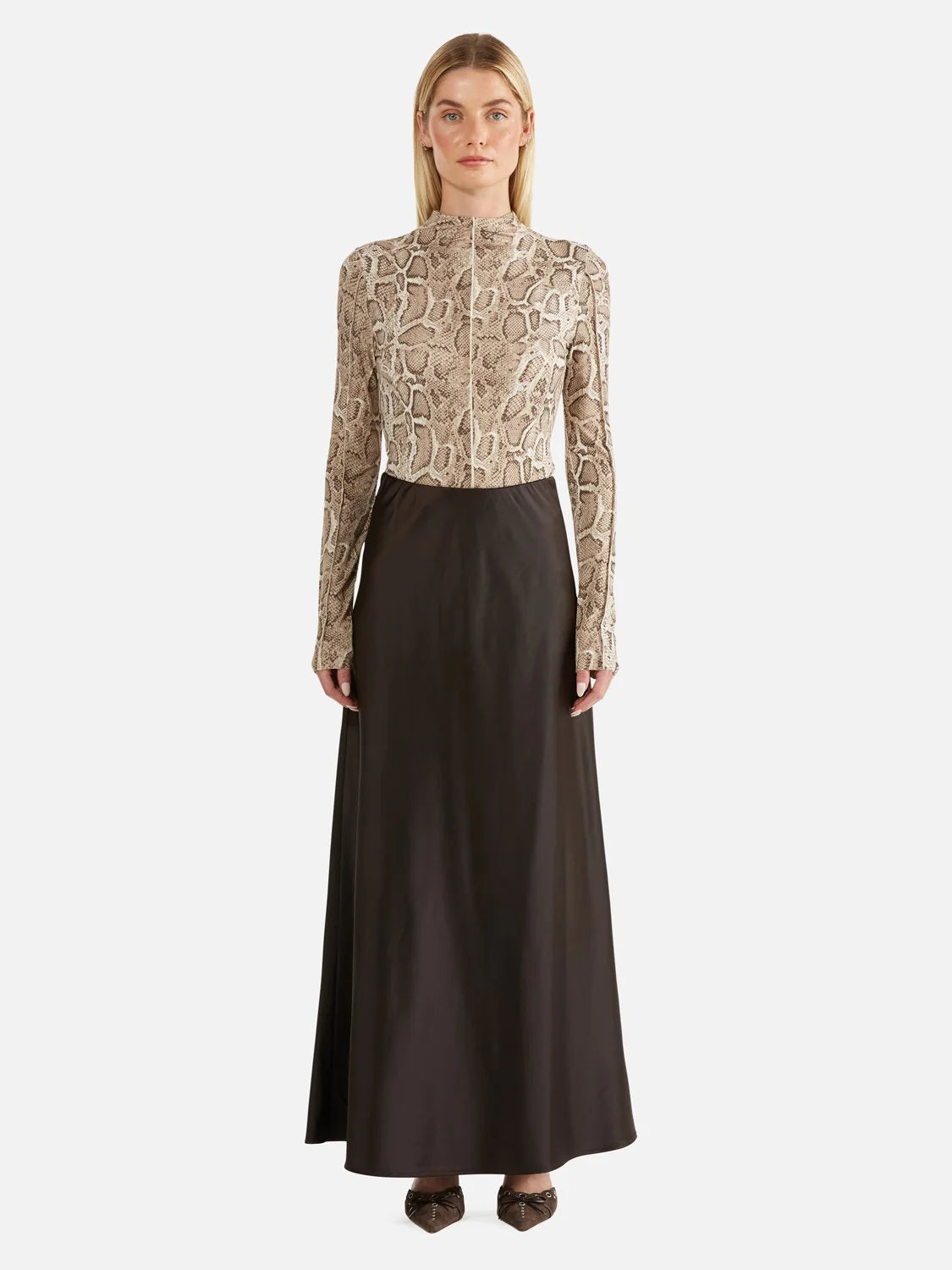 Ena Pelly ISY Satin Skirt - Mocha