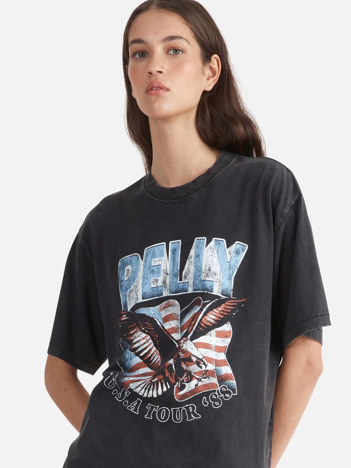 Ena Pelly- Pelly Tour Relaxed Tee-Vintage Black