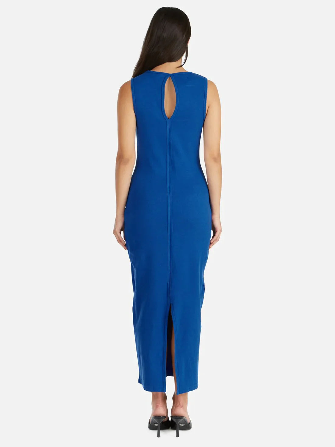 Ena Pelly Bronte Cut Out Rib Dress Dazzling Blue