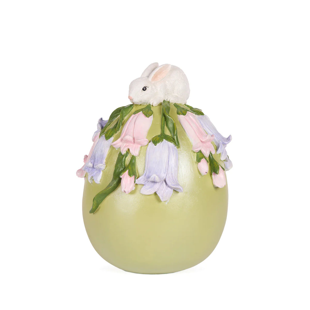 Holly & Ivy Spring Floral Bunny Egg - Green
