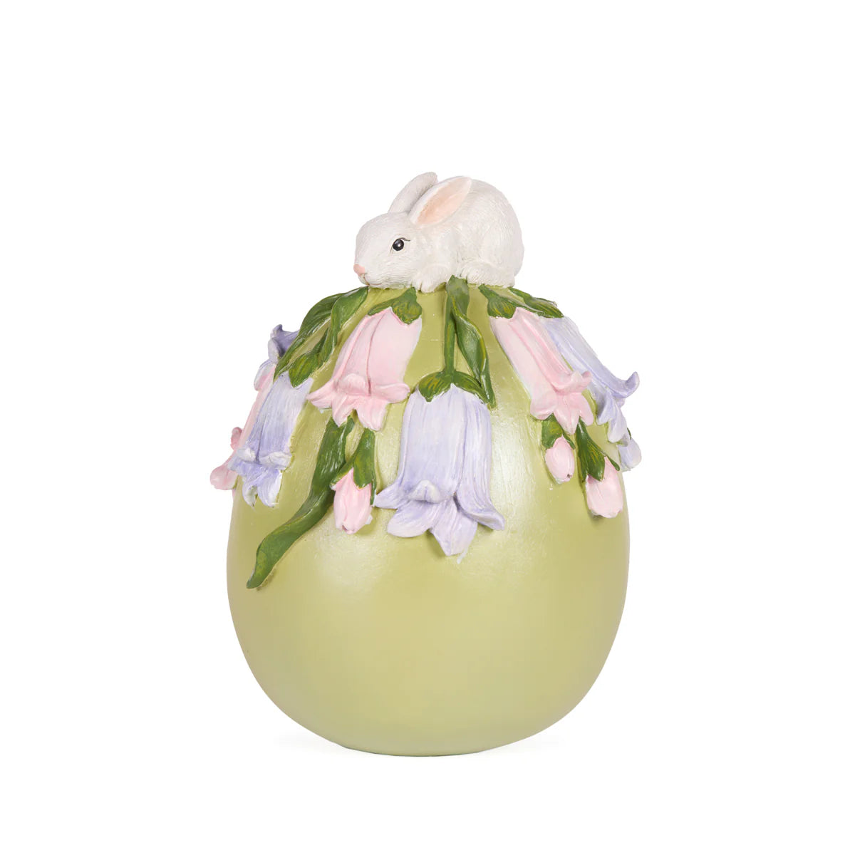 Holly & Ivy Spring Floral Bunny Egg - Green