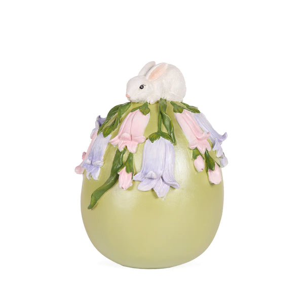 Holly & Ivy Spring Floral Bunny Egg - Green