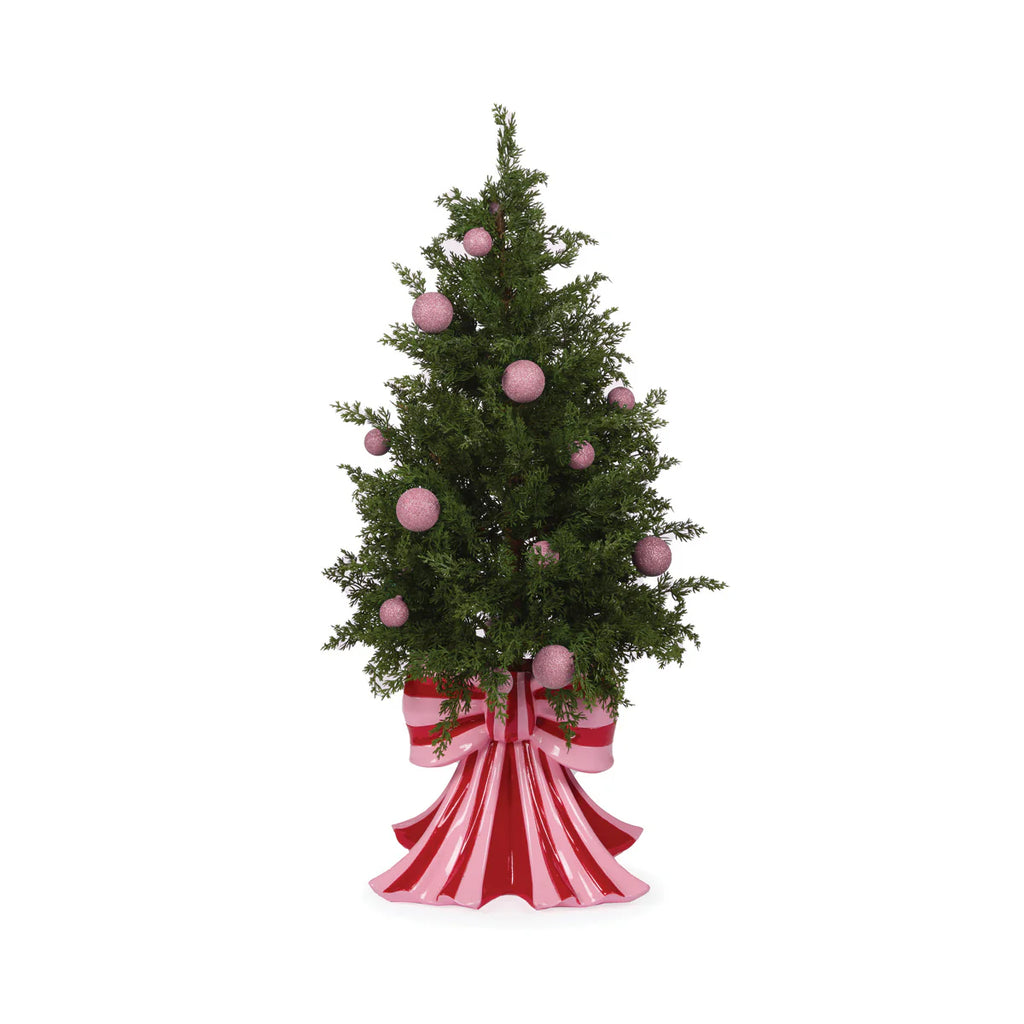 Holly & Ivy 114.5 CM RED AND PINK BOW CHRISTMAS TREE