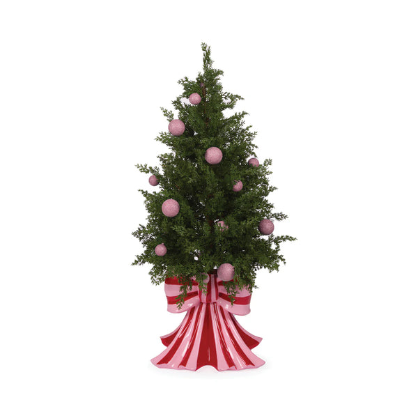 Holly & Ivy 114.5 CM RED AND PINK BOW CHRISTMAS TREE