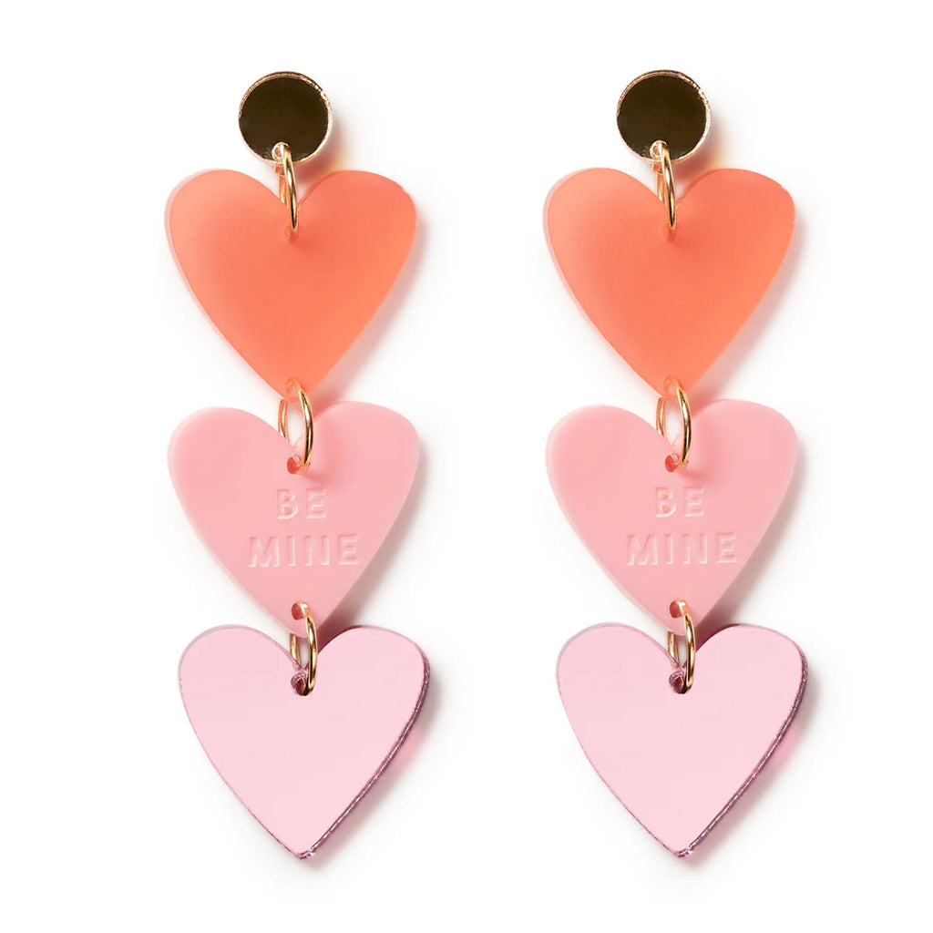 Emeldo Be Mine Heart Dangles // Pinks + Red