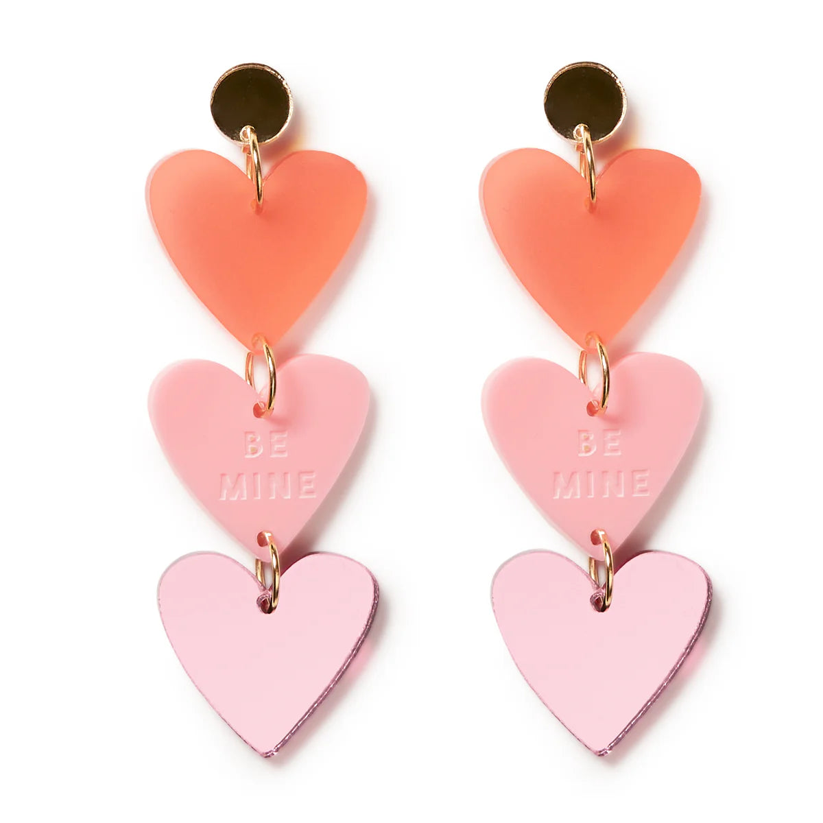 Emeldo Be Mine Heart Dangles // Pinks + Red