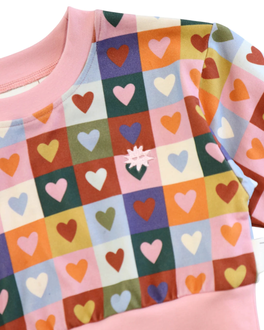 Kapow Kids Heart Checkerboard Sweater