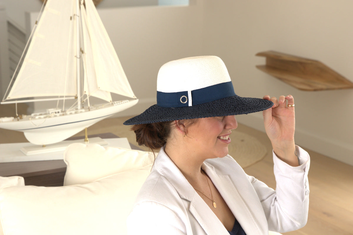 Sundaise Monica Medium Crochet Navy Hat